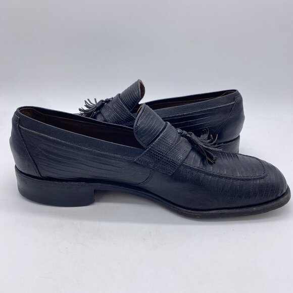 VTG Allen Edmonds Capri Genuine Lizard Tassel Loafers 10.5 C Black Ostendo 2601 main image 9